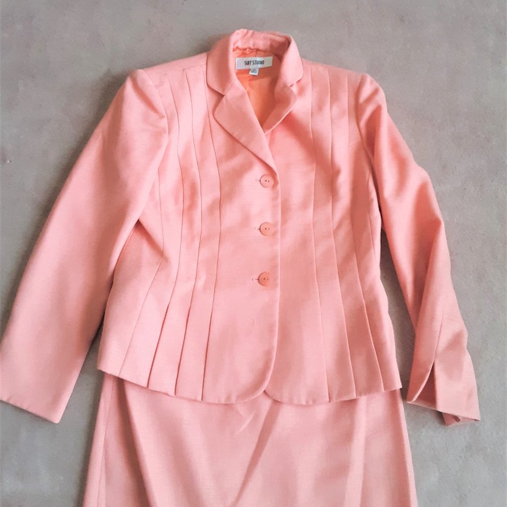 Vintage Suit Studio Peach Skirt & Jacket Suit 4P